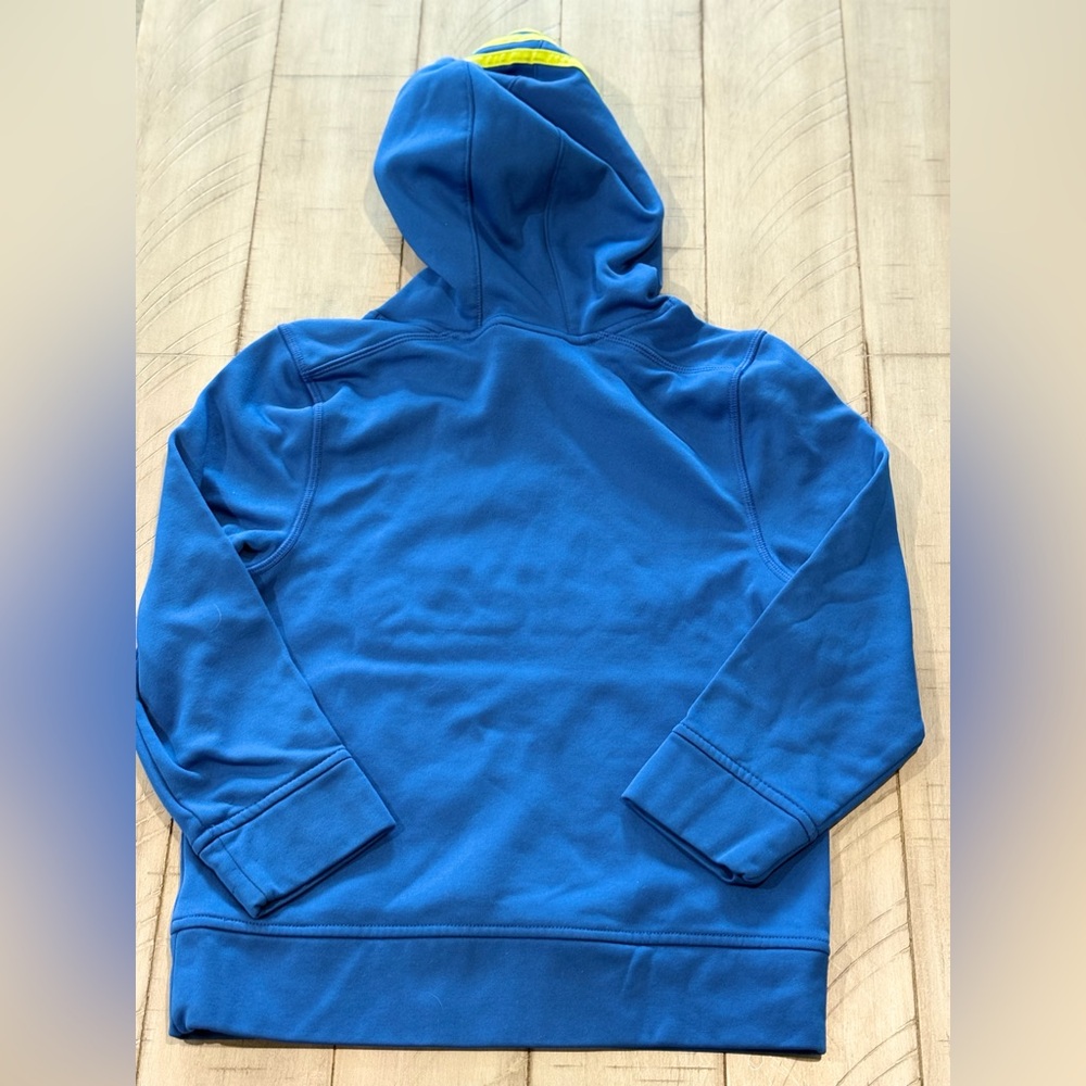Adidas Kids Blue Hoodie with Yellow Stripes Boys Size 7 - Picture 3 of 8